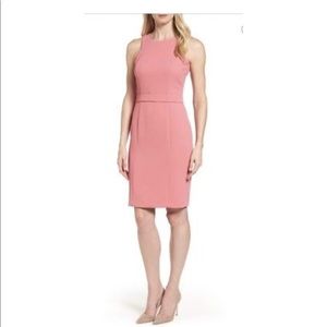 NWT HUGO BOSS Dalanea Belted Pastel red dress
